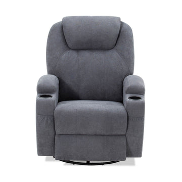 Homall 360° Fabric Swivel Rocker Recliner, Electric Massage Recliner Chair